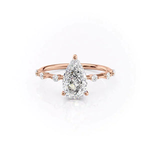 The Hidden Halo Penelope Set With A 2 Carat Pear Lab Diamond