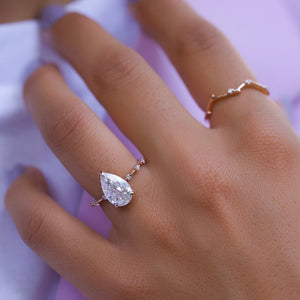 The Hidden Halo Penelope Set With A 1.5 Carat Pear Lab Diamond