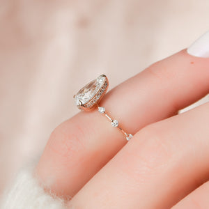 The Hidden Halo Penelope Set With A 1.5 Carat Pear Lab Diamond