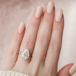 The Hidden Halo Penelope Set With A 1.5 Carat Pear Lab Diamond