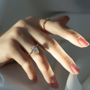 The Hidden Halo Penelope Set With A 1.5 Carat Pear Lab Diamond