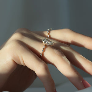 The Hidden Halo Penelope Set With A 1.5 Carat Pear Lab Diamond