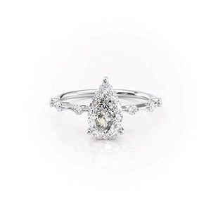 The Hidden Halo Penelope Set With A 2.5 Carat Pear Lab Diamond