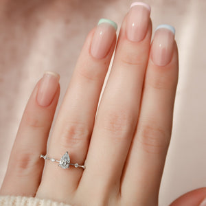 The Hidden Halo Penelope Set With A 2 Carat Pear Lab Diamond