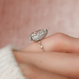 The Hidden Halo Penelope Set With A 2 Carat Pear Lab Diamond