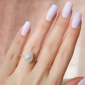 The Hidden Halo Penelope Set With A 2 Carat Pear Lab Diamond