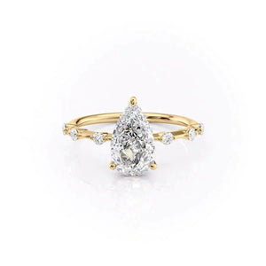 The Hidden Halo Penelope Set With A 2 Carat Pear Lab Diamond