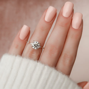 The Hidden Halo Penelope Set With A 1.5 Carat Round Lab Diamond