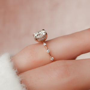 The Hidden Halo Penelope Set With A 1.5 Carat Round Lab Diamond