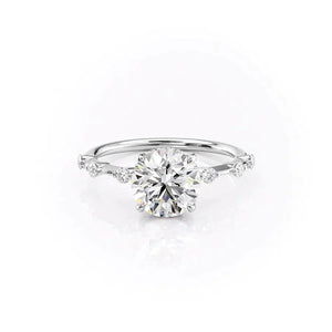 The Hidden Halo Penelope Set With A 5 Carat Round Moissanite