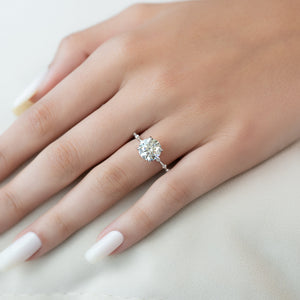 The Hidden Halo Penelope Set With A 2 Carat Round Moissanite
