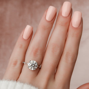 The Hidden Halo Penelope Set With A 2 Carat Round Moissanite