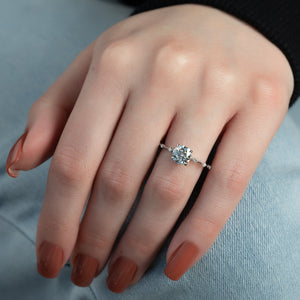 The Hidden Halo Penelope Set With A 2 Carat Round Moissanite