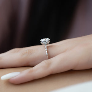 The Hidden Halo Penelope Set With A 2 Carat Round Moissanite