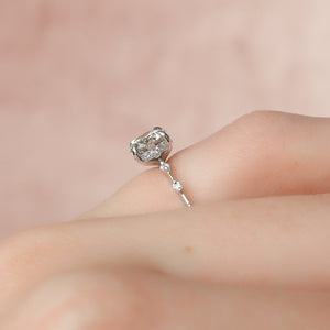 The Hidden Halo Penelope Set With A 2 Carat Round Moissanite