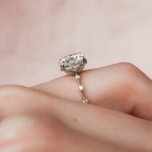 The Hidden Halo Penelope Set With A 2 Carat Round Moissanite