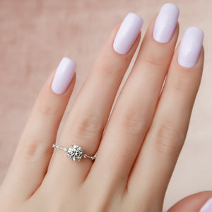 The Hidden Halo Penelope Set With A 2 Carat Round Moissanite