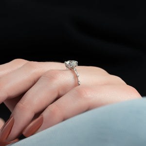 The Hidden Halo Penelope Set With A 2 Carat Round Moissanite