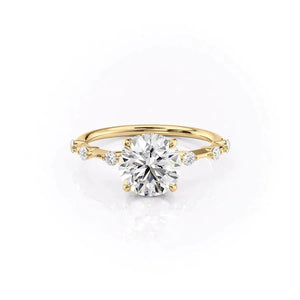 The Hidden Halo Penelope Set With A 4 Carat Round Moissanite