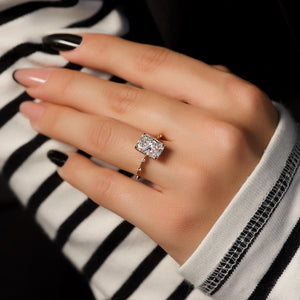 The Hidden Halo Penelope Set With A 2 Carat Radiant Lab Diamond