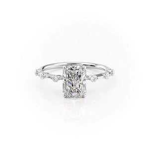 The Hidden Halo Penelope Set With A 2 Carat Radiant Moissanite