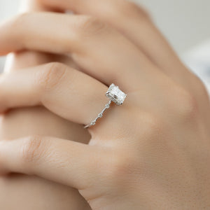 The Hidden Halo Penelope Set With A 3 Carat Radiant Moissanite