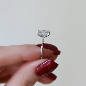 The Hidden Halo Penelope Set With A 3 Carat Radiant Moissanite