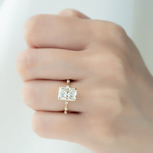 The Hidden Halo Penelope Set With A 2 Carat Radiant Moissanite
