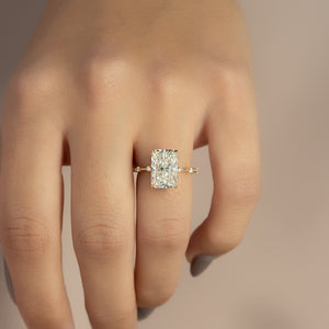The Hidden Halo Penelope Set With A 2 Carat Radiant Moissanite