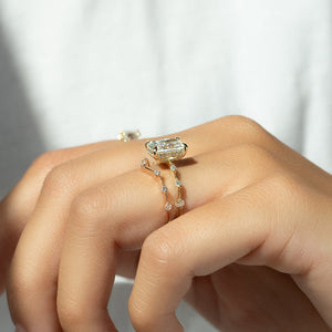 The Hidden Halo Penelope Set With A 2 Carat Radiant Moissanite