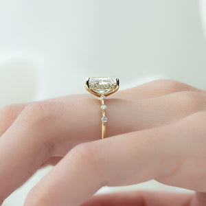 The Hidden Halo Penelope Set With A 2 Carat Radiant Moissanite