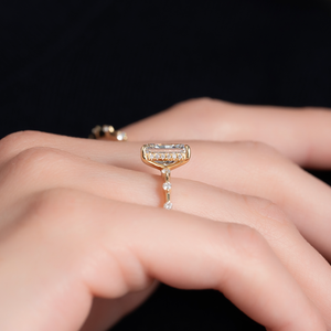 The Hidden Halo Penelope Set With A 2 Carat Radiant Moissanite