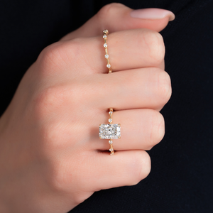 The Hidden Halo Penelope Set With A 2 Carat Radiant Moissanite