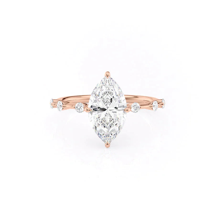 The Hidden Halo Penelope Set With A 3 Carat Marquise Lab Diamond