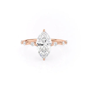 The Hidden Halo Penelope Set With A 4 Carat Marquise Moissanite
