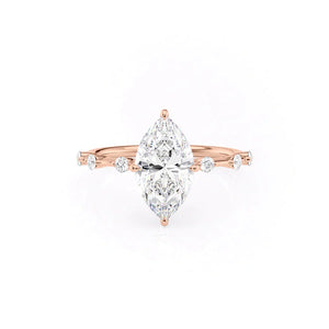 The Hidden Halo Penelope Set With A 2 Carat Marquise Lab Diamond