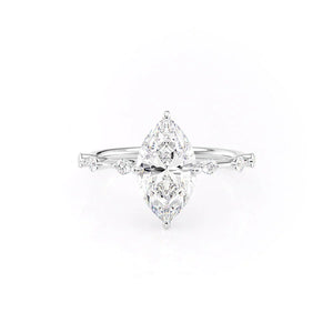 The Hidden Halo Penelope Set With A 1 Carat Marquise Moissanite
