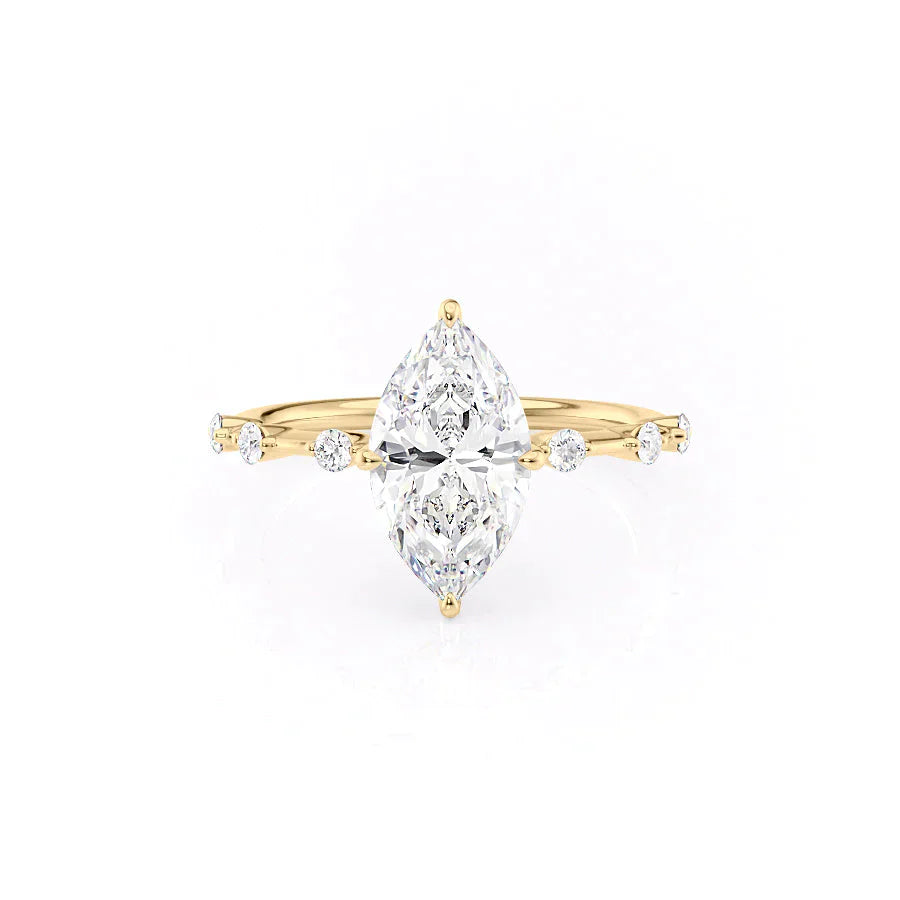 The Hidden Halo Penelope Set With A 1 Carat Marquise Lab Diamond