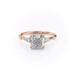The Naomi Set With A 2.5 Carat Cushion Lab Diamond