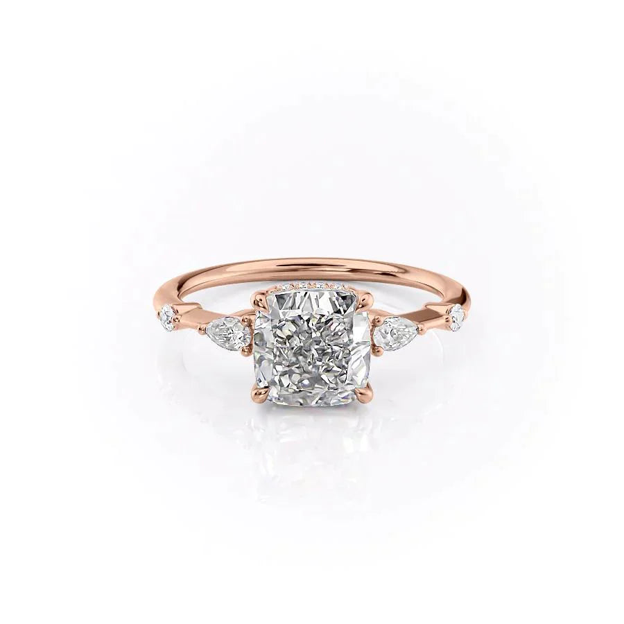 The Naomi Set With A 1.5 Carat Cushion Moissanite
