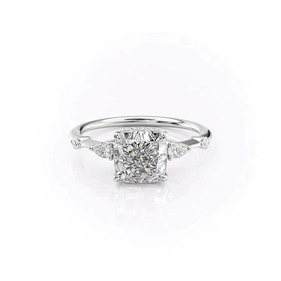 The Naomi Set With A 2.5 Carat Cushion Moissanite