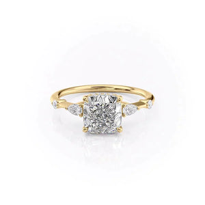 The Naomi Set With A 2.5 Carat Cushion Moissanite