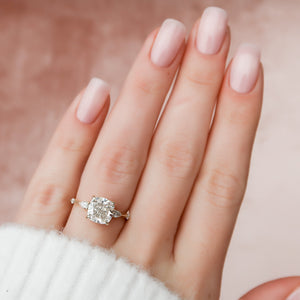 The Naomi Set With A Cushion Lab Diamond