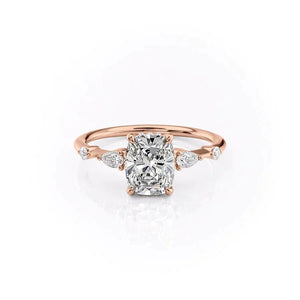 The Naomi Set With A 1 Carat Elongated Cushion Moissanite