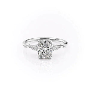 The Naomi Set With A 2 Carat Elongated Cushion Moissanite