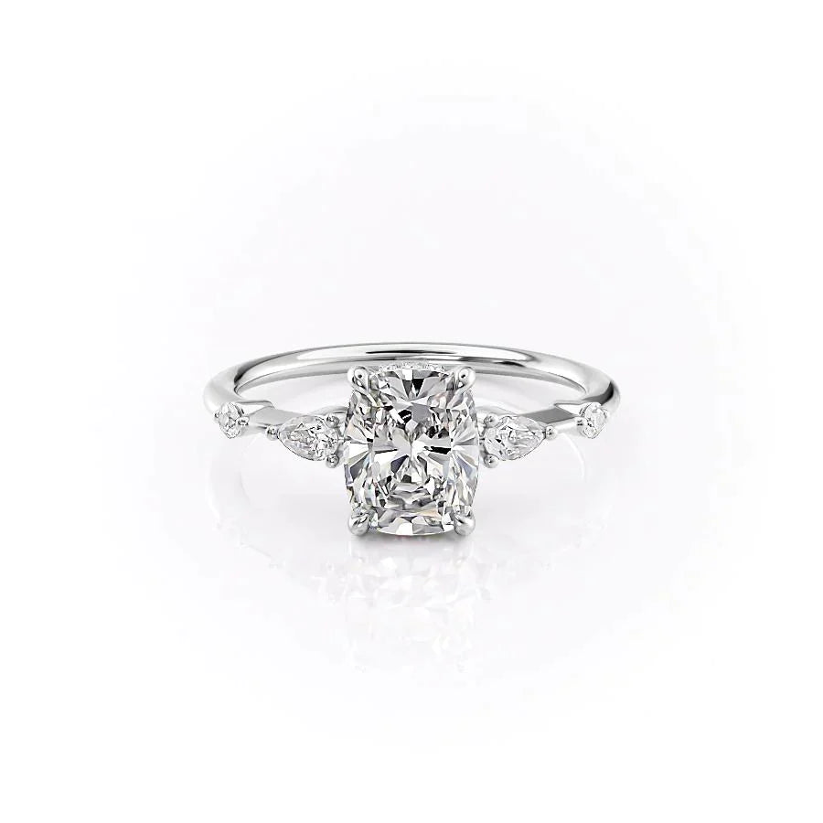 The Naomi Set With A 1 Carat Elongated Cushion Lab Diamond