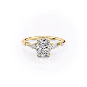 The Naomi Set With A 1 Carat Elongated Cushion Moissanite