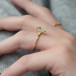 The Naomi Set With A 1.5 Carat Elongated Cushion Moissanite