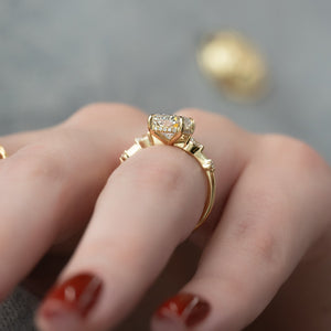 The Naomi Set With A 1.5 Carat Elongated Cushion Moissanite