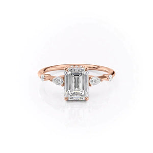 The Naomi Set With A 2.5 Carat Emerald Lab Diamond